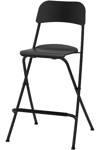 Chaise haute noire à louer - Les Bons Moments Grand-Rechain